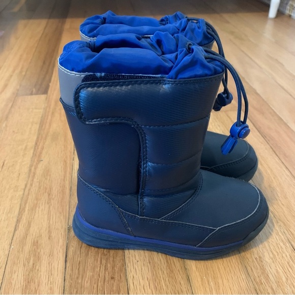 Lands End Youth Blue Snow Boots Hook and Loop Closure Adjustable Size 11 - Picture 2 of 7